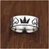 Anelli a grappolo Acciaio inossidabile di alta qualità Kingdom Crown Heart Design Anelli per uomo Taglia 7-13 Gioielli di moda stile semplice Dhgarden Dhxqe