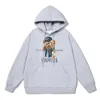 Moletons masculinos moletom uniforme de beisebol + óculos Teddy Bear Street Hoodie Homens Inverno Engrossar Roupas Quentes Algodão Marca Moletom Fleece Solto Com Capuz T240217