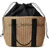 Shoulder Bags Casual Rattan Large Capacity Tote Designer Wicker Woven Women Handbags Summer Beach straw Bag Lady Travel Basket PurseH24217