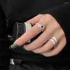 Cluster Rings BF Club 925 Sterling for Women Big Heart Fashion Geometric Vintage Handgjorda oregelbundna ringfestgåvor