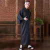エスニック服の男子ファッションプリント長い着物カーディガンヴィンテージ伝統的な日本のユカタバスローブ男性コスプレsamurai衣装