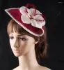 Berets Fascinators With Brooches For Wedding Hair Accessories Bridal Hats Double Colors Millinery Headpiece High Quality