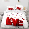 Bedding sets Couple Lovers Gift Duvet Cover Set Love Comforter Cover Valentines Day Bedding Set Queen King Size 2/3pcs Polyester Quilt Cover