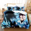 Conjuntos de cama Anime Demon Slayer Conjuntos de cama Kamado Nezuko Roupa de cama para adolescentes meninas desenhos animados Twin Single Queen King Full Size Conjunto de capa de edredão