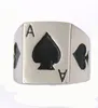 FANSSTEEL stainless steel vintage mens or wemens jewelry SIGNET CLASSIC POKER SPADE A LUCKY RING 13W775095031