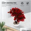 Decorative Flowers Wreaths Heaian Fake Tree Artificial Bonsai Plastic Japanese Faux Potted Plant Simation Guest-Greeting Pine Drop Del Otcwe