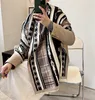 Designer di lusso Sciarpa jacquard in cashmere per donna Francia H Sciarpe firmate di marca Lettere di moda H Sciarpa classica di alta qualità Scialle Bordi a strisce Hijab Sciarpa