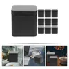 Storage Bottles 10 Pcs Tinplate Small Square Portable Metal Can Set 10pcs (black) Tea Jar Gift Boxes Wedding Candy Tins Loose Iron