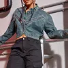 Giacche da donna Giacca corta in denim oversize Giacca casual con cerniera Boyfriend Distresse Jean Cappotto hip-hop abbottonato primavera autunno