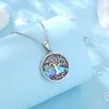 Eudora 925 Sterling Silver Tree of Life Necklace Abalone Shell Jewelry Gift 240123