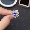 Anelli a grappolo 5mm 7mm Anello di tanzanite naturale di grado VVS per fidanzamento in argento 925 gioielli Brithday regalo fidanzata