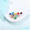 Charms Nouvelle mode Petit pendentif en verre de cristal Charme pour bracelet Boucle d'oreille Collier 12 Colorf Birthstone DIY Fabrication de bijoux Dhgarden Dhhqw