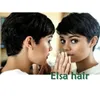 Pixie Cut cheveux naturels humains courts aucune dentelle avant perruques pour les femmes noires afro-américaine célébrité Wig1257947