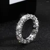 Clusterringen HORRIPAL 5 mm D-kleur Moissanite Ring S925 Sterling Zilver met 18K geplatineerd gecertificeerd glanzend voor man vrouw bruiloft