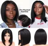 Korte Kant Voor Menselijk Haar Pruiken Echt haar Braziliaanse Rechte Bob Pruik Perruque Cheveux Humain Kanten Pruik Remy Haar Frontale Pruiken8094155