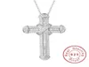 925 Sterling Srebrna Znakomita Biblia Jezus Wisianek dla kobiet mężczyzn Crucifix Charm stworzył biżuterię Moissanite236r8027086