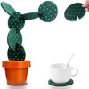 Tapetes de mesa Cactus EVA Isolamento térmico doméstico DIY Rodada Antiderrapante Coasters Decoração Eco Friendly Cup Pad Home