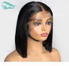 Bythair Short Bob Straight Lace Front Wig Silky Straight Human Hair Full Lace Wigs For Black Women Pre Plucked Hairline With Baby 1089556