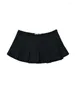 Saias Gal 2024 Primavera Extremamente Curta Saia Plissada Low Rise Mulheres Feminino Terry Tecido Mini Y2K Bottom Doce Meninas