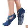 Chaussettes de sport 1 paire respirante anti-friction femmes yoga sile antidérapant Pilates Barre pantoufles de danse livraison directe en plein air athlétique ou Dhzxo