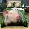 Bedding sets Animal Pig Duvet Cover King/Queen Size3D Cute Pink Pet Pig Bedding Set for Kids Teens Adult Lovely Cartoon Soft Comforter Cover