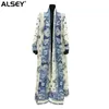 Women's Trench Coats ALSEY Miyake Pleated Gradient Color Summer Splice Long Sleeve Lace Up Loose Fashion Sense Coat