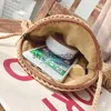 Bolsos de hombro bohemios redondos largos con borlas de paja de ratán para mujer, bolso cruzado de mimbre para mujer, bolsos pequeños para playa de verano BaliH24217