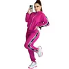Designer Two Piece Pants Sportswear Women's Jacket and Pink Sweatpants Set Casual Outfits Free Ship