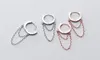 925 Sterling Silver Chain Huggie Hoop Earrings Women A185003442437