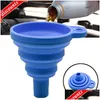 Other Interior Accessories Engine Funnel Car Sile Liquid Washer Fluid Change Foldable Portable Oil Petrol Drop Delivery Mobiles Motor Dhh8O