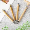 100Pcs Bamboo Wood Ballpoint Pen 1.0mm Tip Business Signature Ball Office School Wrting Stationery