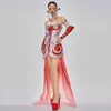 Stage Wear Silver Strapless Dress Gogo Dance Clothes Nightclub Bar Dj Rave Outfit Party Clothing Metal Punk Singer Costume