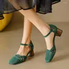 Sandals COZOK Size 34-39 Women Rome Real Leather High Heels Summer Shoes Woman 2024 Fashion Square Toe Buckle Chunky Sandal