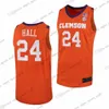 2024 Clemson Tigers Basketball 24 maillots PJ Hall 4 Ian Schieffelin 11 Joseph Girard III 1 Chase Hunter 0 Josh Beadle 2 Dillon Hunter 33 Bas Leyte 13 Andrew Latiff