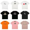 2024 Designer Men's Spray T Shirt Vivienne West Wood T-shirt Brand Clothing Men Women Summer Tshirt With Letters Cotton Jersey High Quality Tops Fz