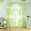 Curtain 2Colors Flower Voile Curtain Girl Room Tulle Screen Dreamy Fresh Balcony Sun-shading Window Curtain For LivingRoom KidRoom Decor