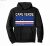 Felpe con cappuccio da uomo Felpe con cappuccio Capo Verde Bandiera Cabo Verde Pullover con cappuccio Uomo Donna Felpe con cappuccio in cotone unisex Felpa stile Hip Hop Q240217