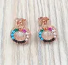 Boucles d'oreilles en argent sterling 925 Bear Jewelry Stud Straight Petites boucles d'oreilles disco en or rose Vermeil avec Genstones pour style européen Sty3236179