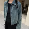 Мягкая и удобная модная женская короткая повседневная джинсовая куртка из хлопчатобумажной ткани с дизайнерской вышивкой