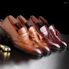 Kleid Schuhe Brogue Männer Herren Büro Leder Loafer Klassische Zapatos De Hombre Vestir Formale Coiffeur Ayakkabi