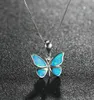 Wild Life Animals Jewelry Fire Opal Butterfly Pendant In 925 Sterling Silver Womens Necklace For Gift1425019