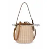 Shoulder Bags 2022 new rattan bucket bag womens hand-held woven shoulderH24217