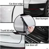 Portes de voiture Protections de bord de porte de voiture Film d'enveloppe en fibre de carbone 5D Vinyle transparent brillant Protection de seuil auto-adhésive Anti-collision compatible avec Mos Dhbzo