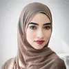 Sciarpe Morbido Oro Chiffon Sciarpa Testa di Colore Solido Delle Donne Lungo Musulmano Foulard Islamique Wrap Hijab Musulman Femme Scialle