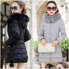 Mulheres Trench Coats Jaqueta de Inverno Com Capuz Parka Gola De Pele Grande Feminino Grosso Casaco Quente Casaco À Prova de Vento Conforto Casual Outwear -30 Dro Otfav