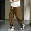 Pantalon de sport à la cheville pour hommes, vêtements de travail vert militaire, coupe ample, marque américaine fonctionnelle et tendance, pantalons décontractés multi-poches