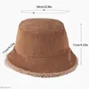 Berets Warm Reversible Faux Pelz Eimer Hut Frauen Winter Lamm Wolle Fleece Kappe Cord Fischer Hüte Sonnenschutz Panama Kappen einfach