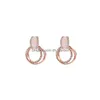 Hoop & Huggie Arrival Geometric Rhinestone Mtilayer Round Stud Earring For Women Trendy Fashion Hoop Drop Jewelry Gift Drop Dhgarden Dh15Q