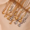 Pendant Necklaces Mini Bubble 26 Letter Paper Clip Necklace 18K Gold Plated Hypoallergenic Decoration 316L Stainless Steel