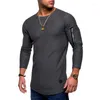 Costumes pour hommes A3319 T-shirt Printemps et haut d'été Coton à manches longues Bodybuilding Pliant